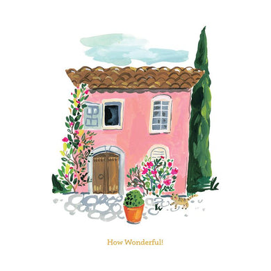 Pink Provence House Birthday Card