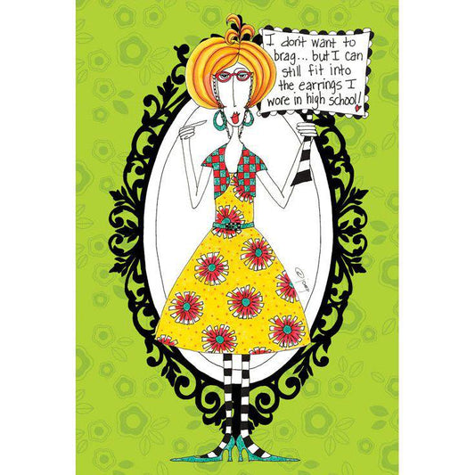 Colorful Dolly Mamas "Don't Want To" birthday card from Pictura, featuring playful illustrations and cheerful design.