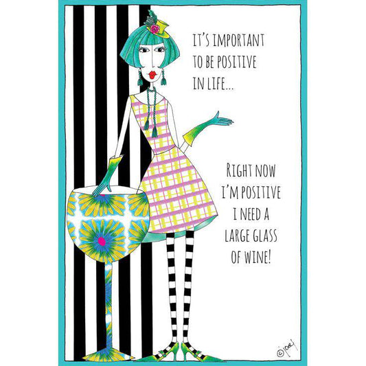 Be Positive birthday card featuring Dolly Mamas design from Pictura, with colorful and cheerful artwork for celebrating birthdays.