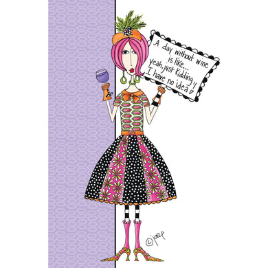 A day without wine Birthday Card Dolly Mamas - Cardmore