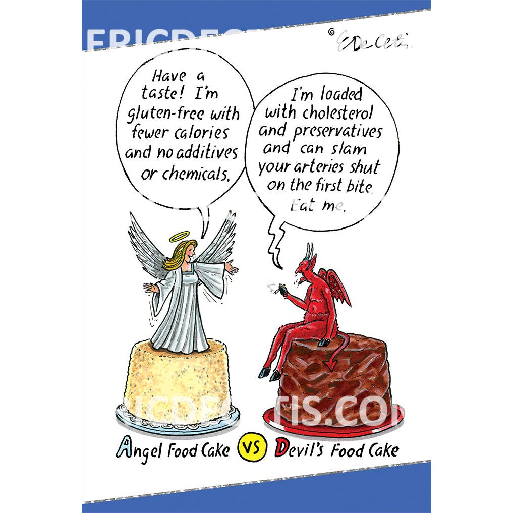 Angel Devil's Food Cake Birthday Card Eric Decetis 30476