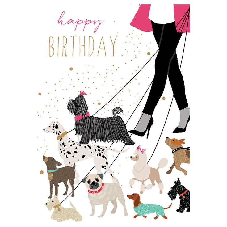 Birthday Card Dog walk Sara miller - Cardmore