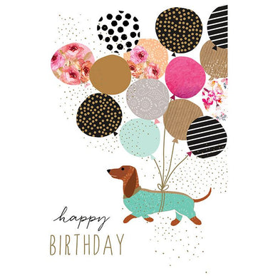 Dog and Balloons Birthday Card Sara Miller - Cardmore