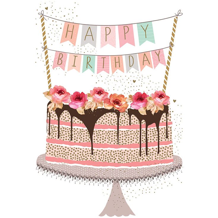 Happy Birthday Cake Birthday Card Sara Miller
