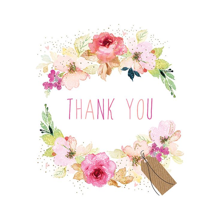 Thank You Card Flower Frame Sara Miller - Cardmore
