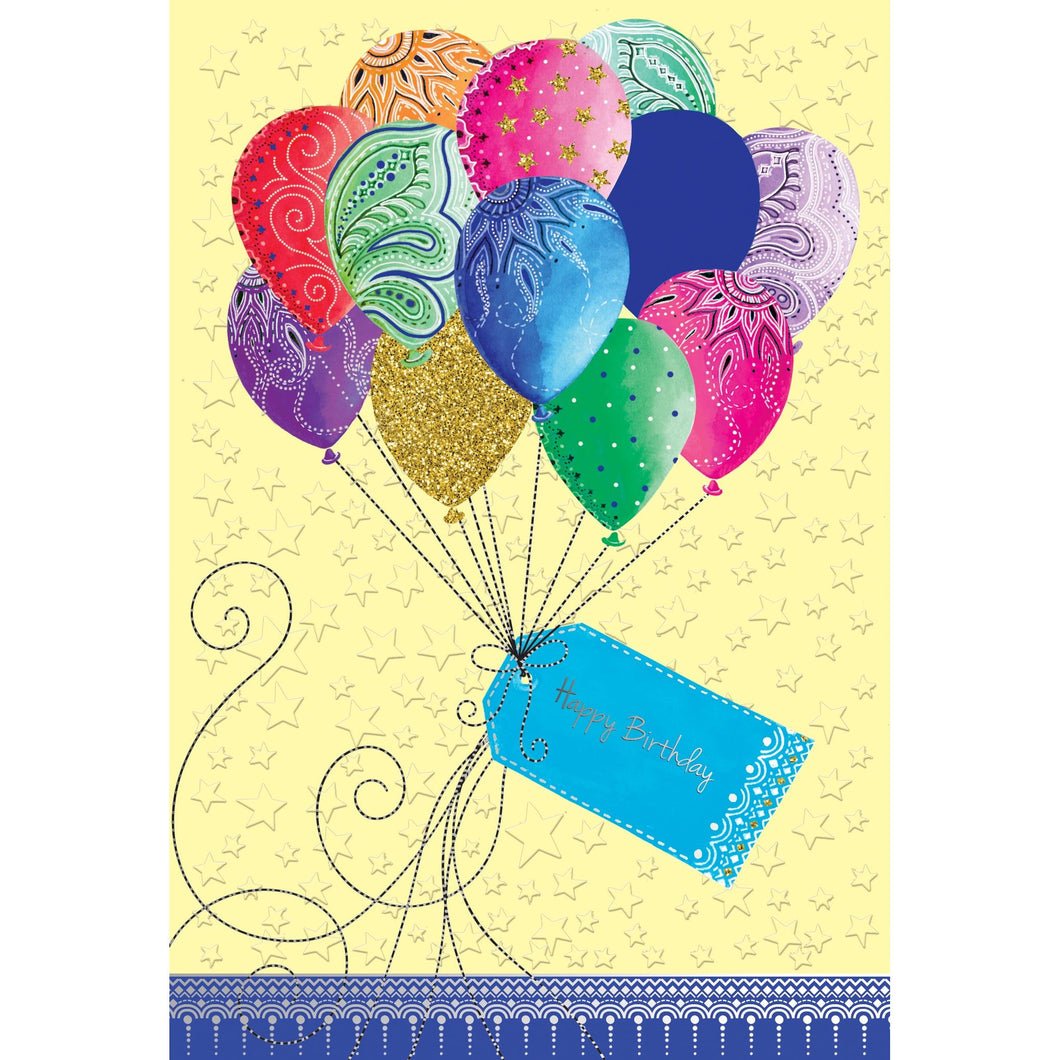 Bunch Of Colorful Balloons Birthday Card