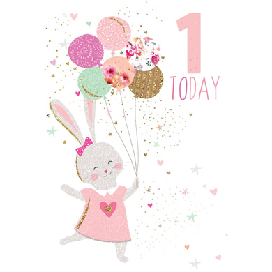 Birthday Card 1st Bunny Sara Miller - Cardmore