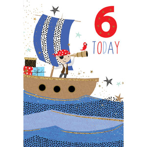 Birthday Card 6th Pirate Sara Miller - Cardmore