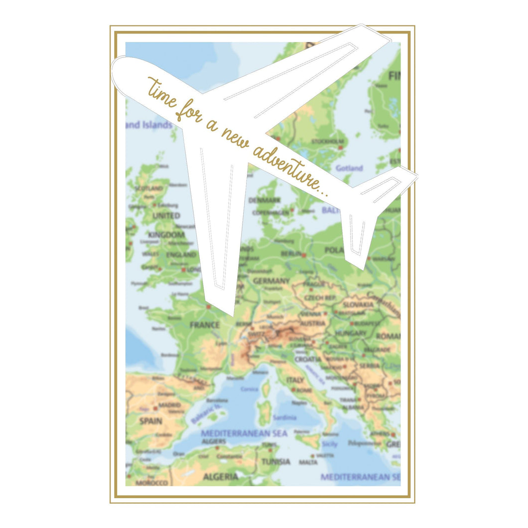 Retirement Card Map & Airplane - Cardmore