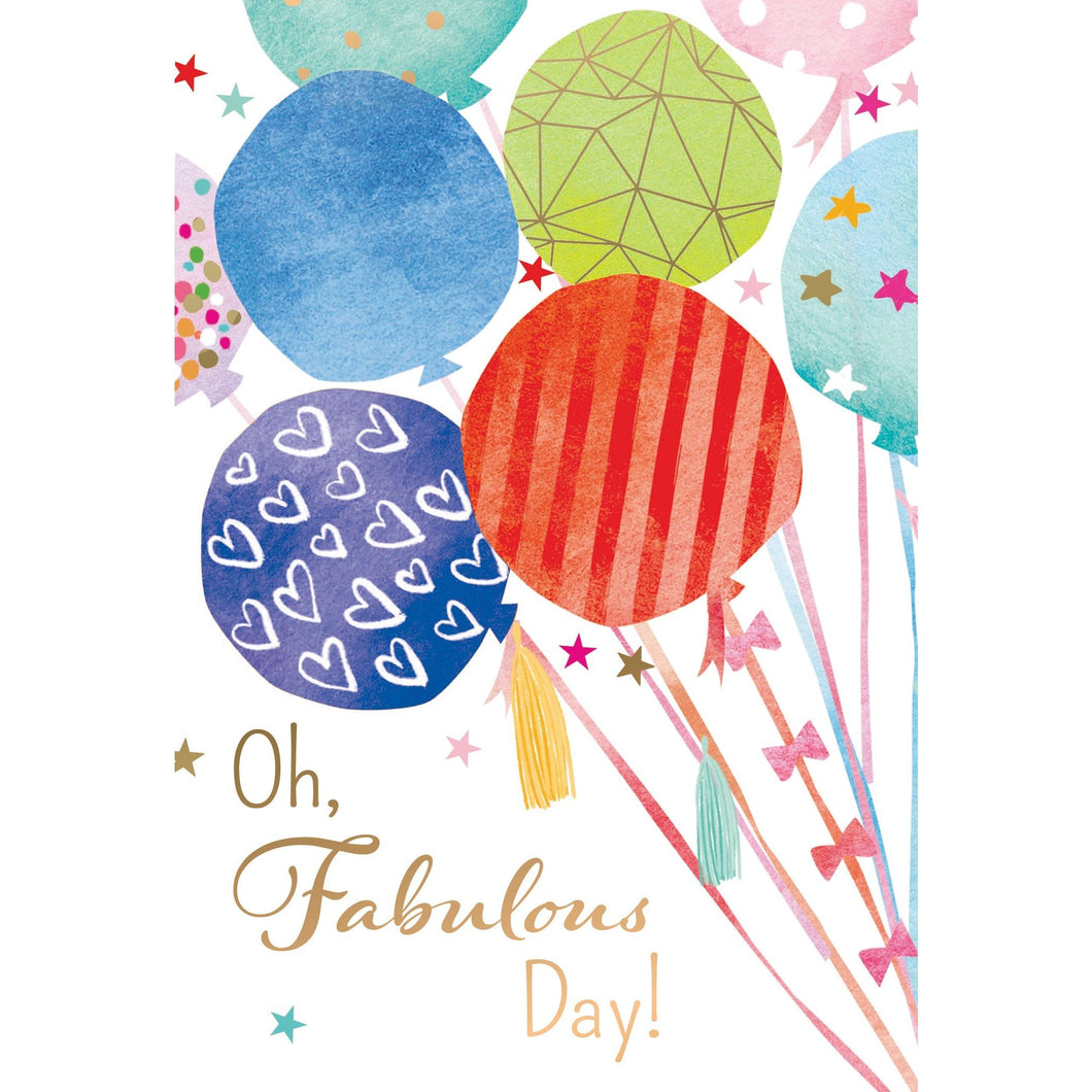 Birthday Card Balloons And Stars - Cardmore