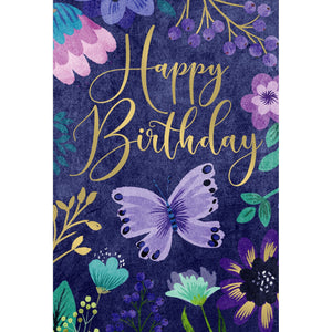 Birthday Card Butterfly Floral Frame - Cardmore