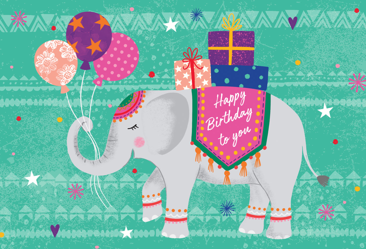 Elephant With Balloons Birthday Card – Cardmore