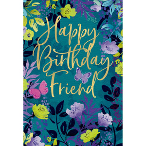 Friendship Birthday Card Floral Frame - Cardmore