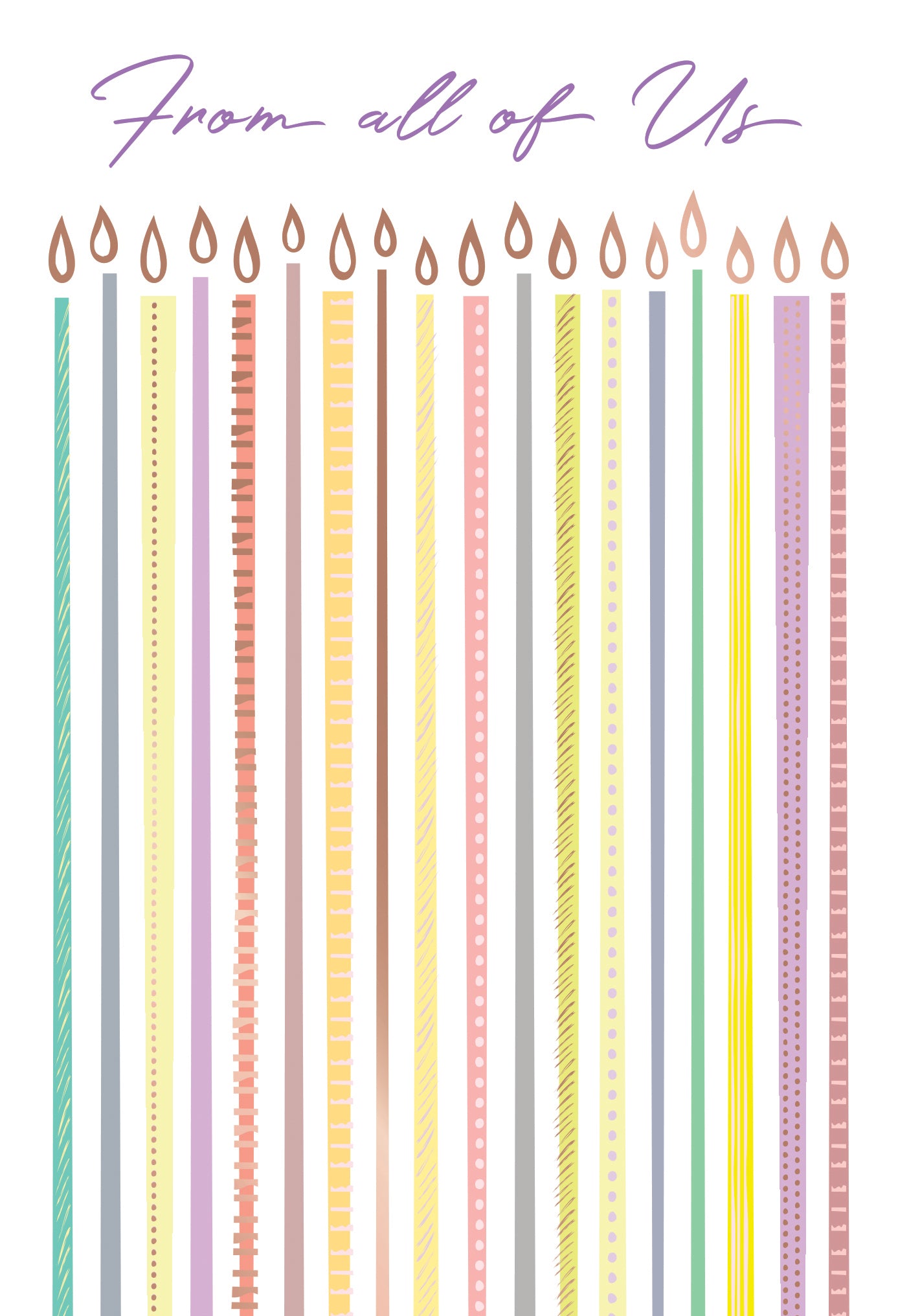 Birthday Card From Us Elongated Birthday Candles - Cardmore