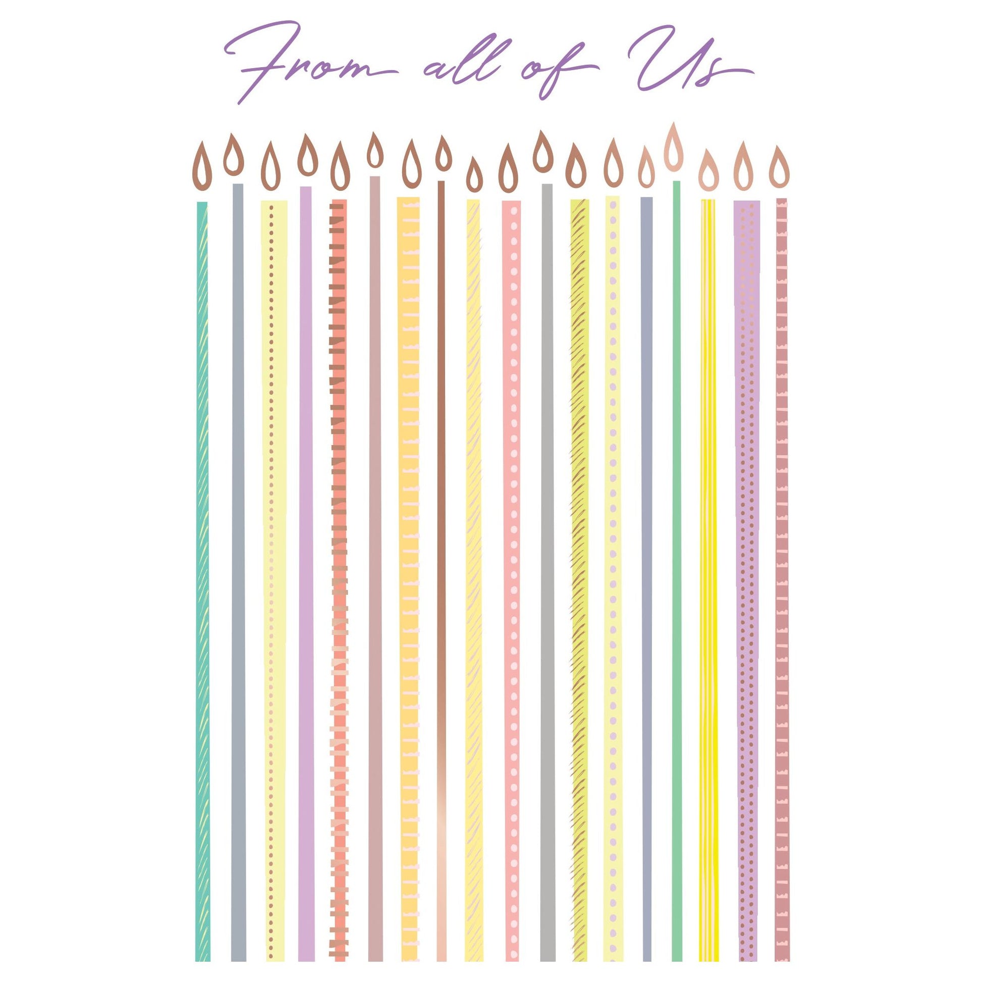 Birthday Card From Us Elongated Birthday Candles - Cardmore
