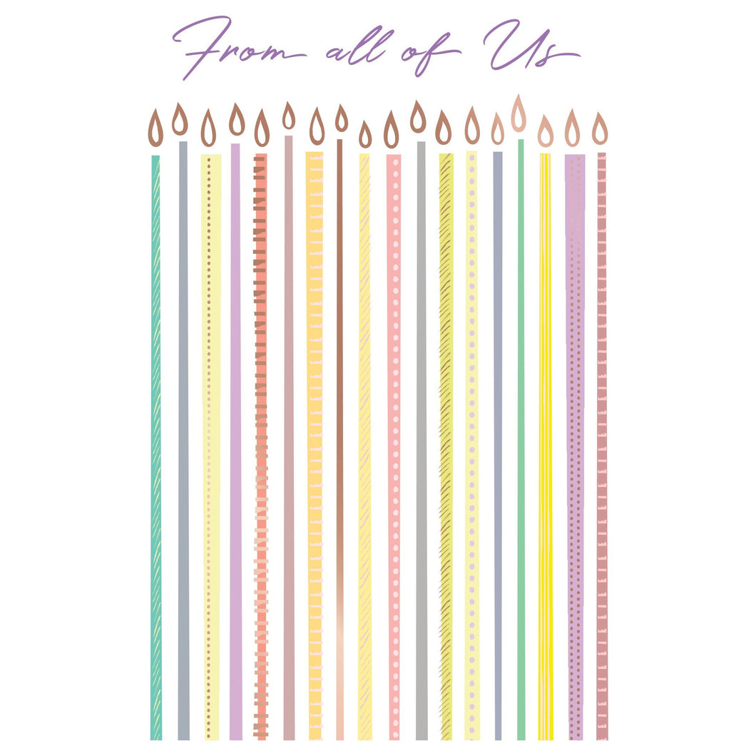 Birthday Card From Us Elongated Birthday Candles - Cardmore