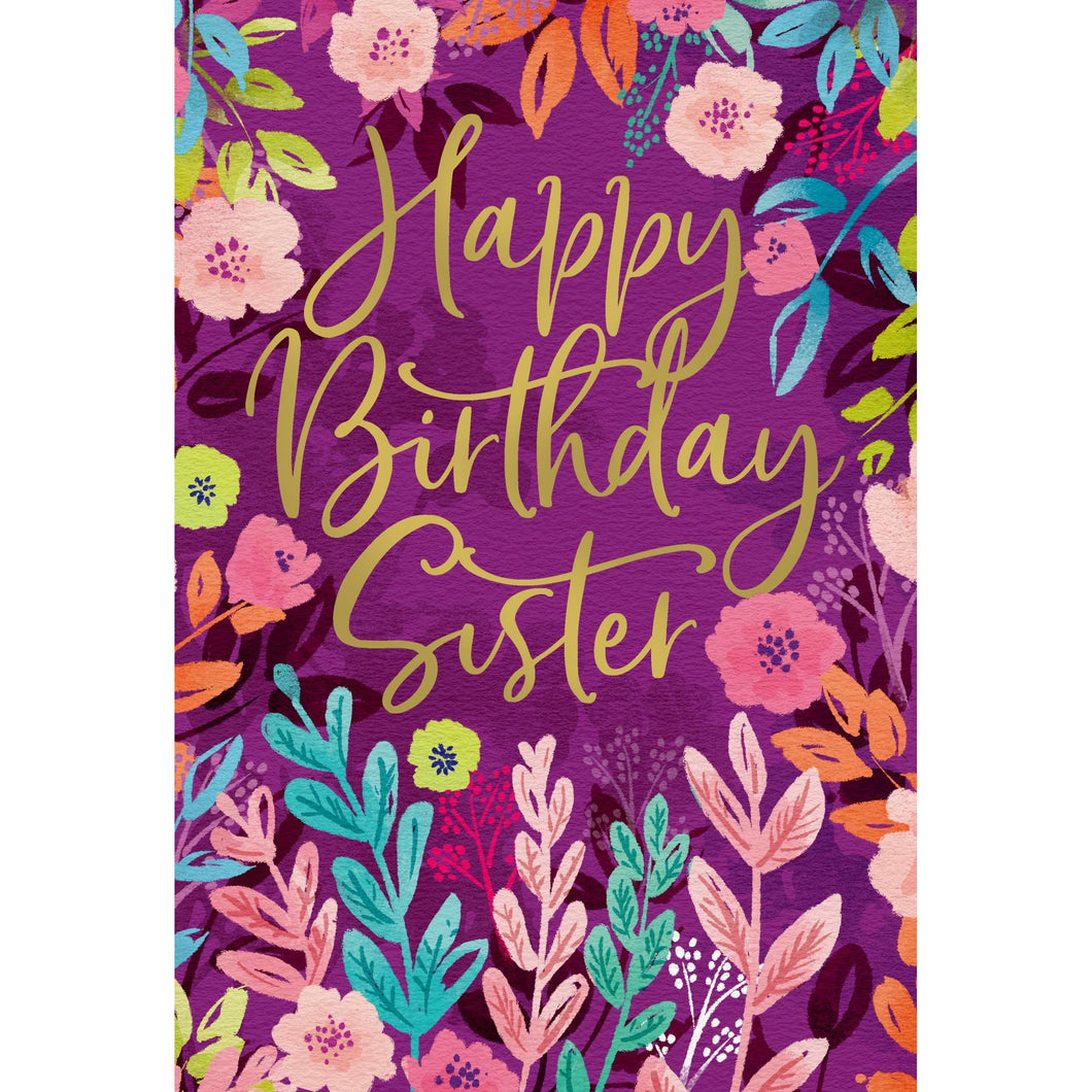 Birthday Sister Card Floral Frame - Cardmore