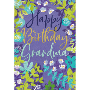 Birthday Grandmother Card Floral Frame - Cardmore