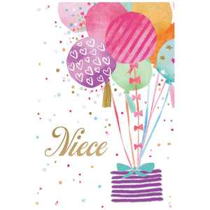 Birthday Niece Card Balloons - Cardmore