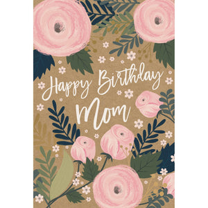 Birthday Mother Card Roses Kraft - Cardmore