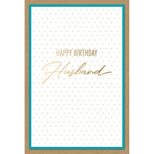 Birthday Husband Card Dots Kraft - Cardmore