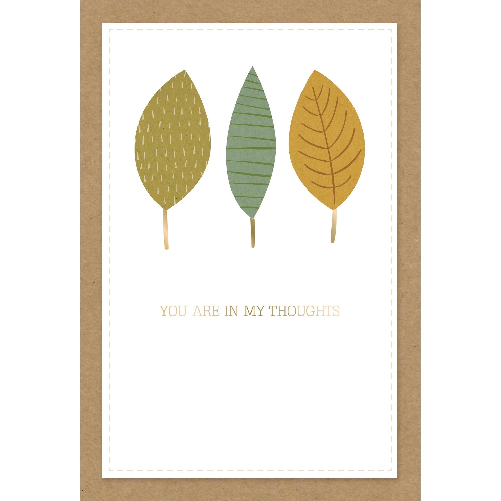 Get Well Card Patterned Leaves Kraft - Cardmore