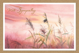 Sympathy Card Sunset Reeds Kraft - Cardmore