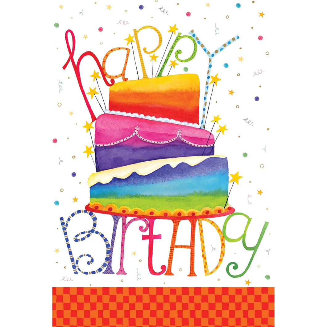 Birthday From Us Card Rainbow Cake - Cardmore