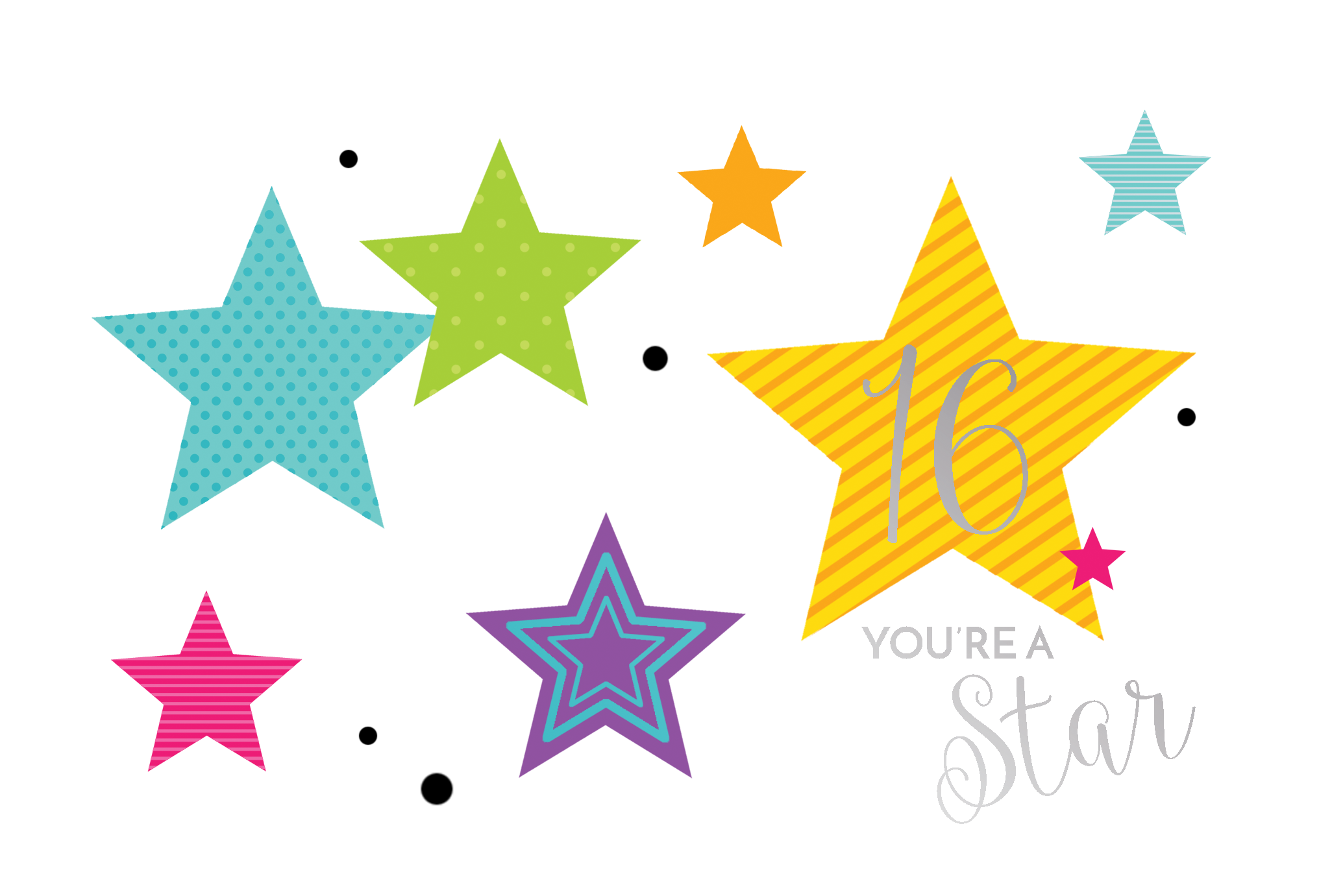 16th You're a Star Birthday Card - Cardmore