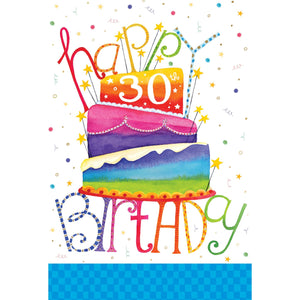 30th with cake Birthday Card - Cardmore