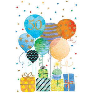 50th Colorful Birthday Card - Cardmore
