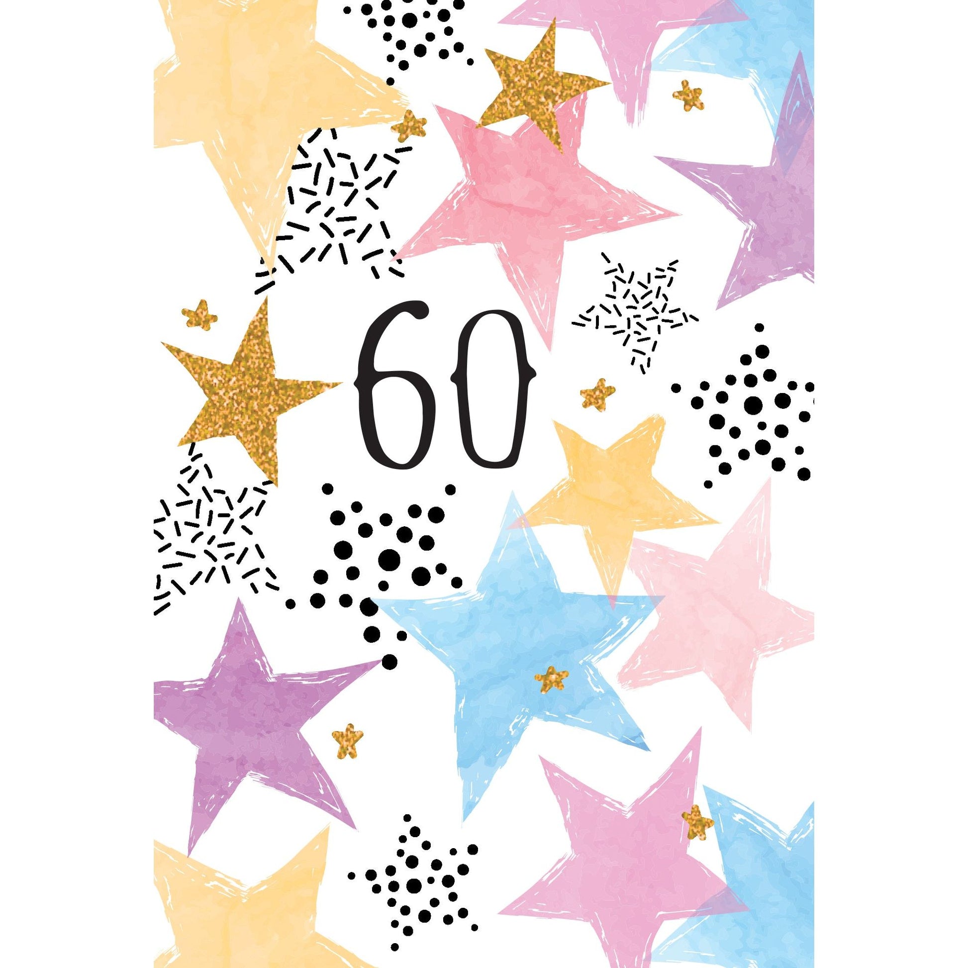 60th Stars Birthday Card - Cardmore