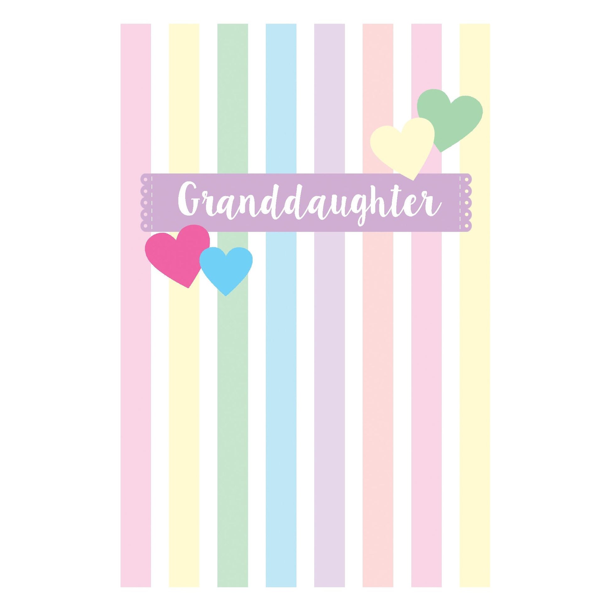Birthday Granddaughter Card Pastel Stripes - Cardmore