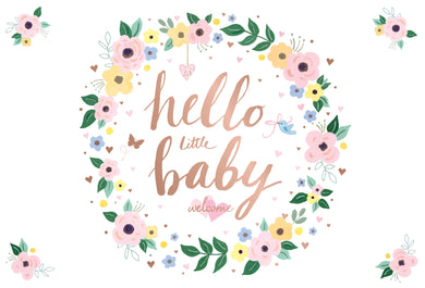 Baby Girl Card Hello little baby welcome - Cardmore