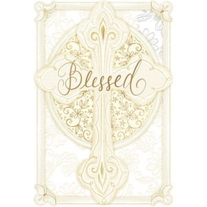 Christening Card Blessed Cross Sienna's Garden - Cardmore