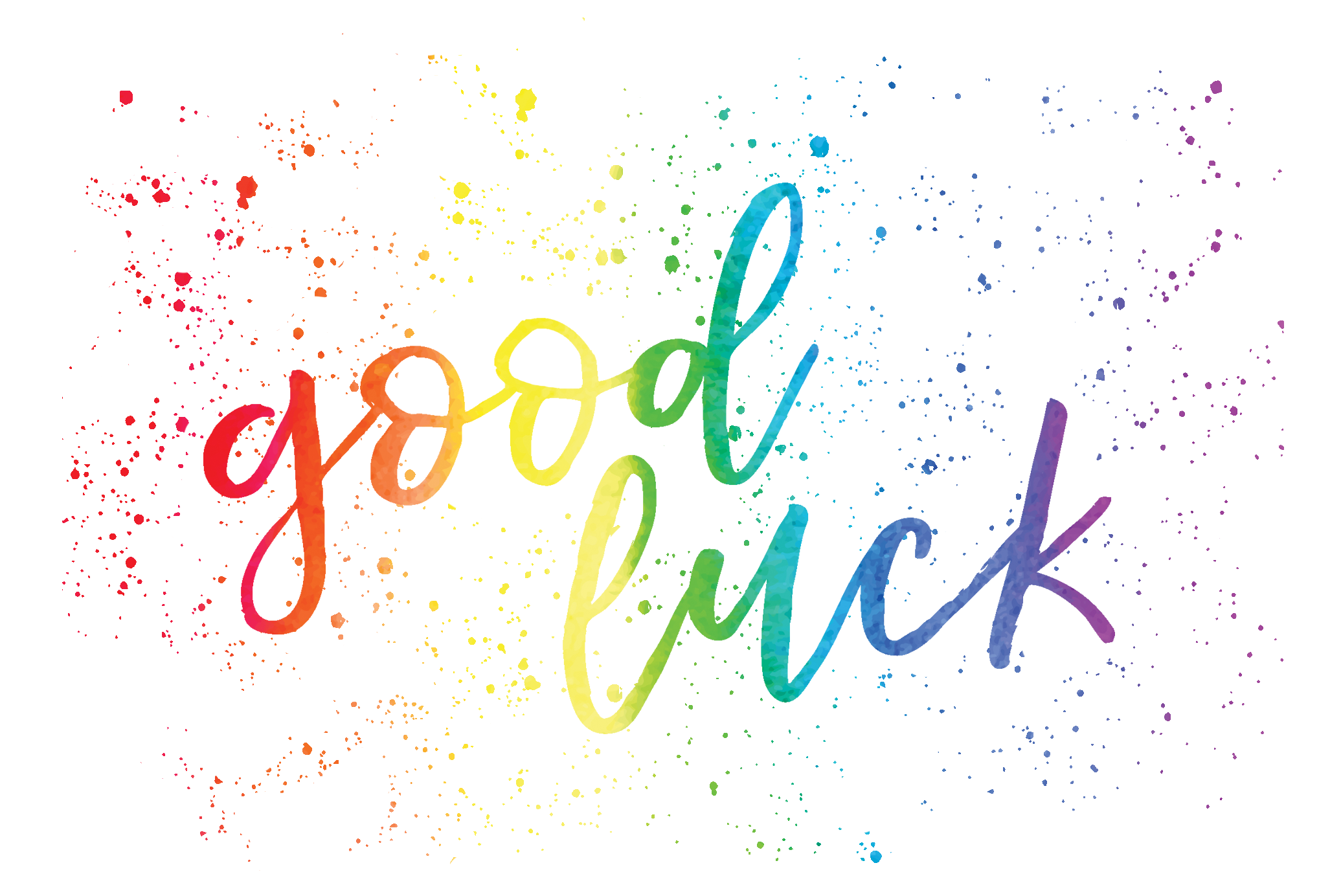 Good Luck Card Paint Splashes - Cardmore