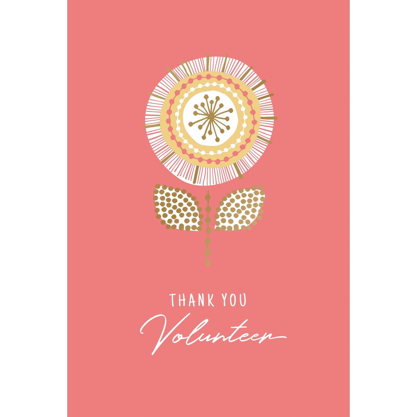 Thank You Volunteer Card Sunburst Flower - Cardmore