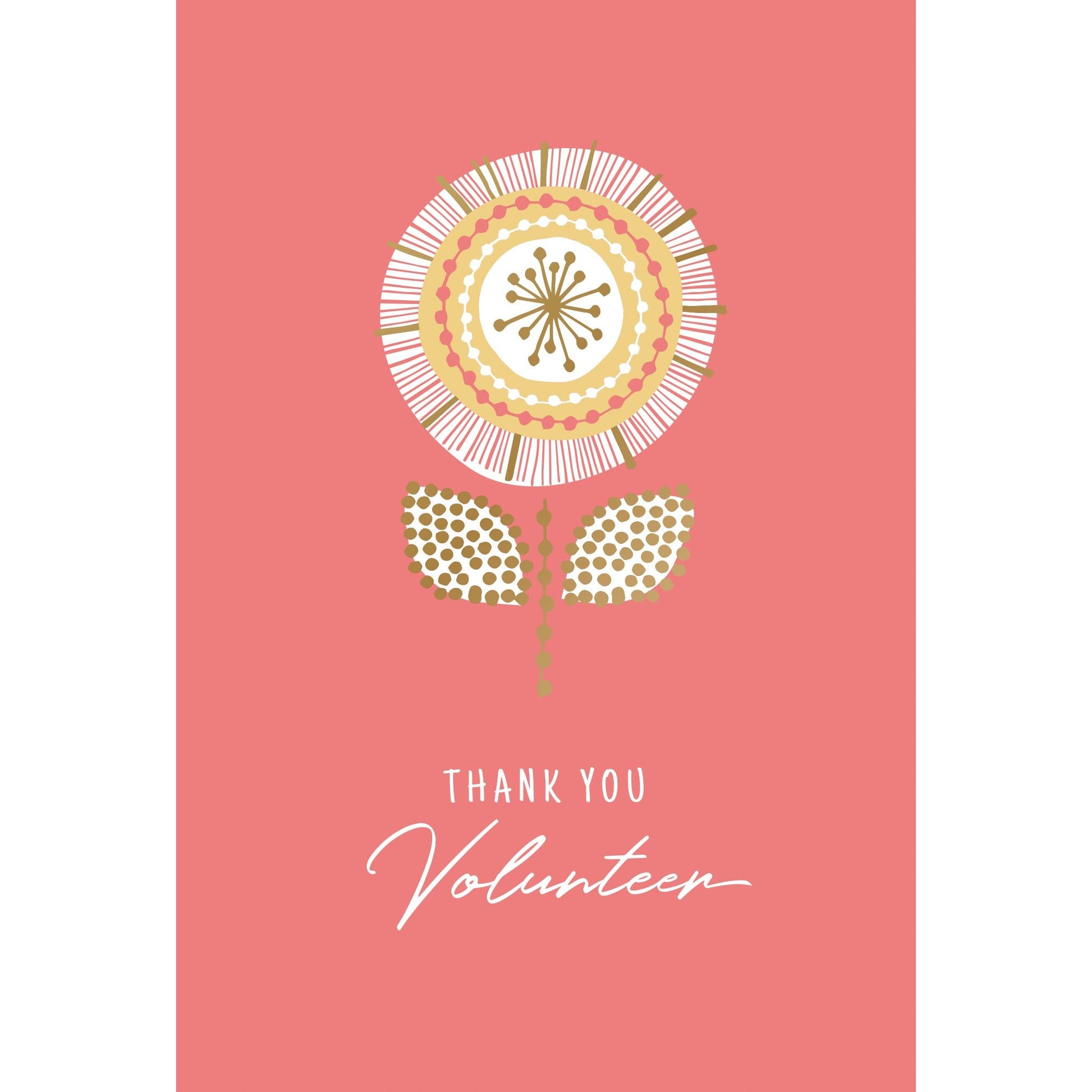 Thank You Volunteer Card Sunburst Flower - Cardmore
