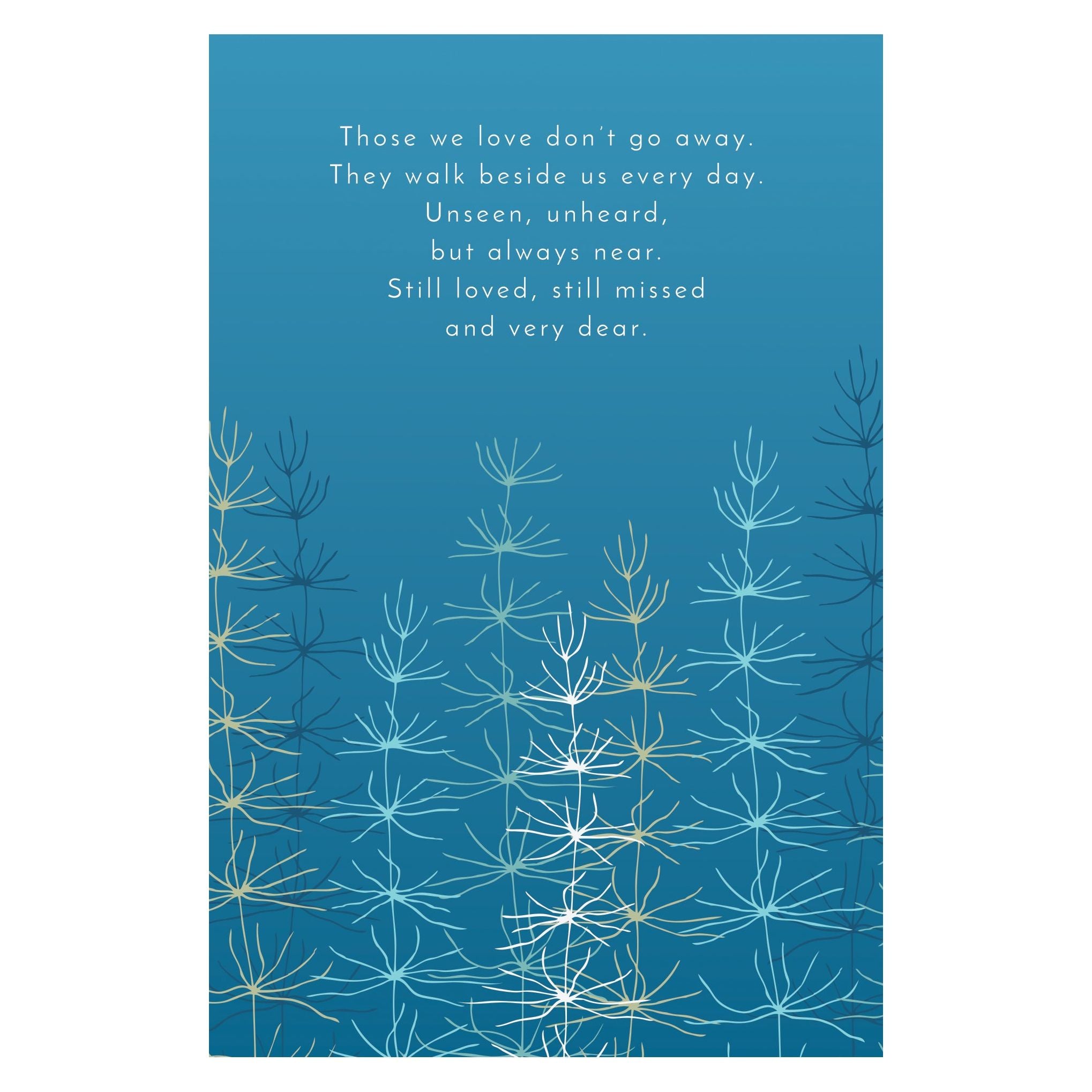 Sympathy Card Ferns On Blue - Cardmore
