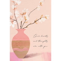 Sympathy Card Blush Vase And Branches - Cardmore