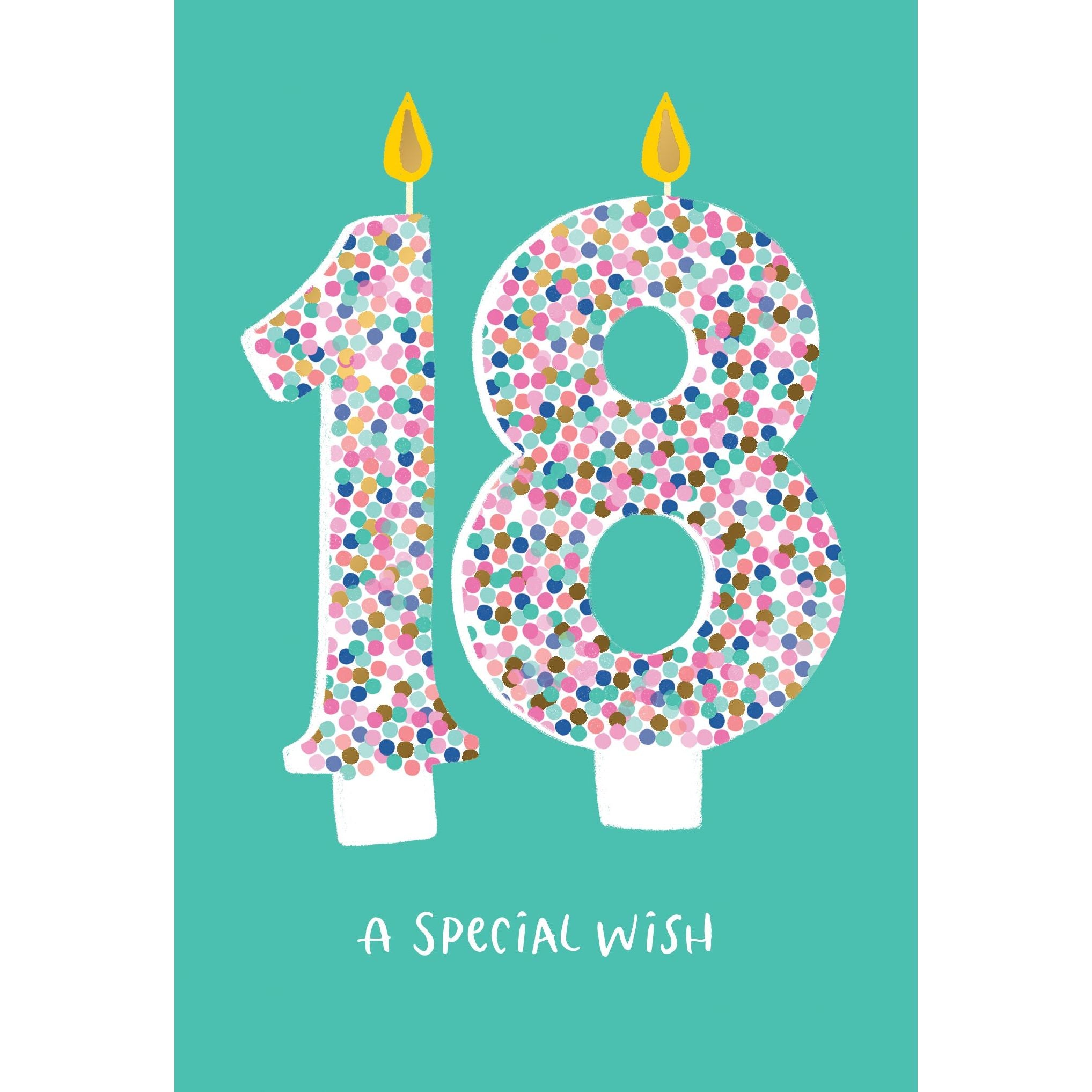 18th Sprinkle Candle Birthday Card - Cardmore