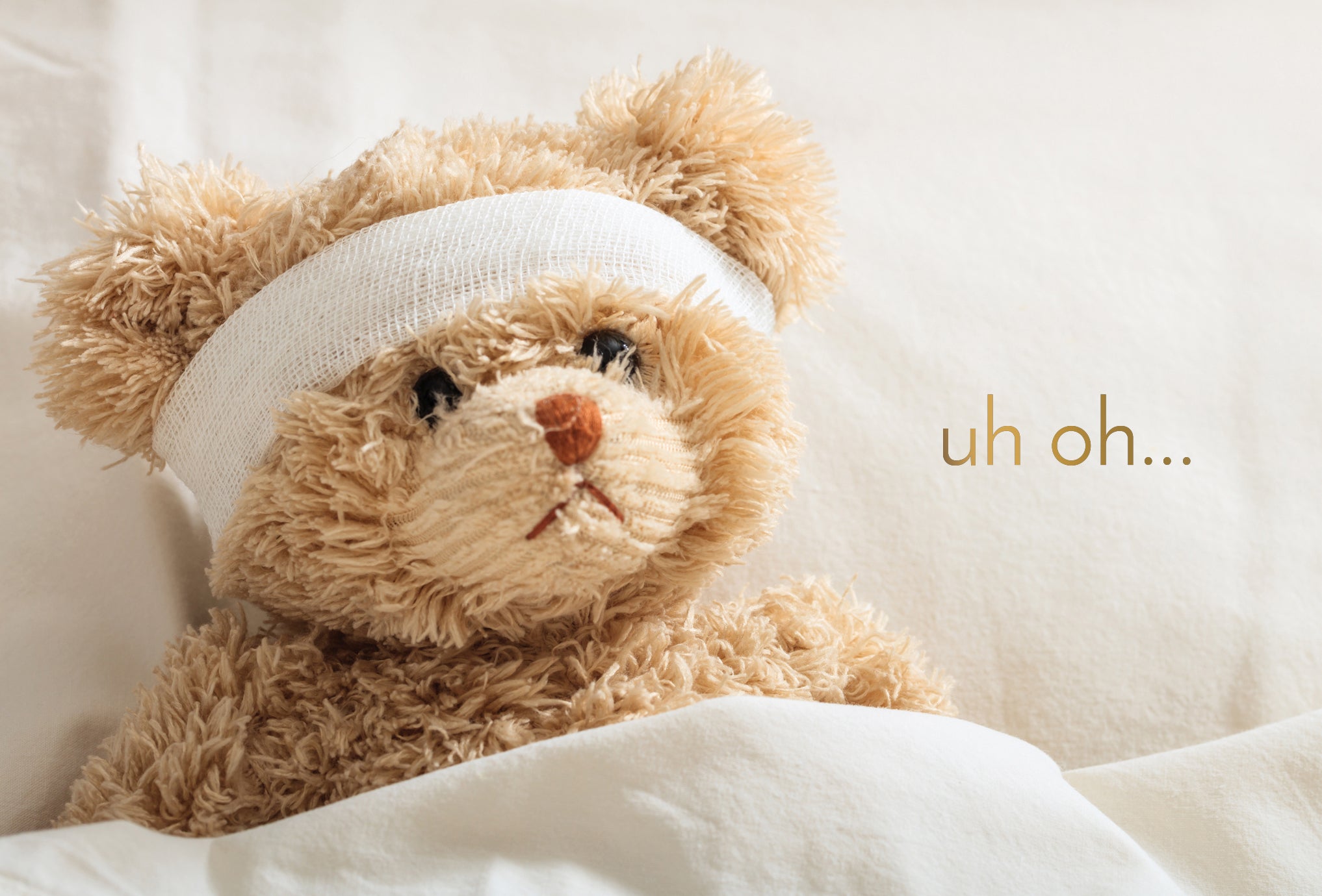 Get Well Soon Card Teddy Bear With Bandaged Arm Stock Illustration
