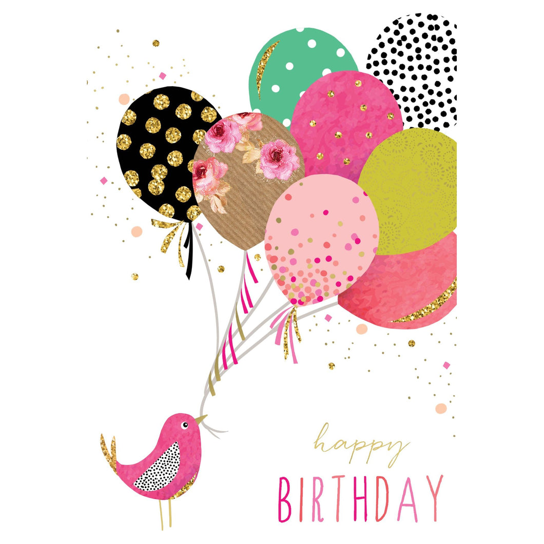 Bird Birthday Balloons Birthday Card Sara Miller - Cardmore