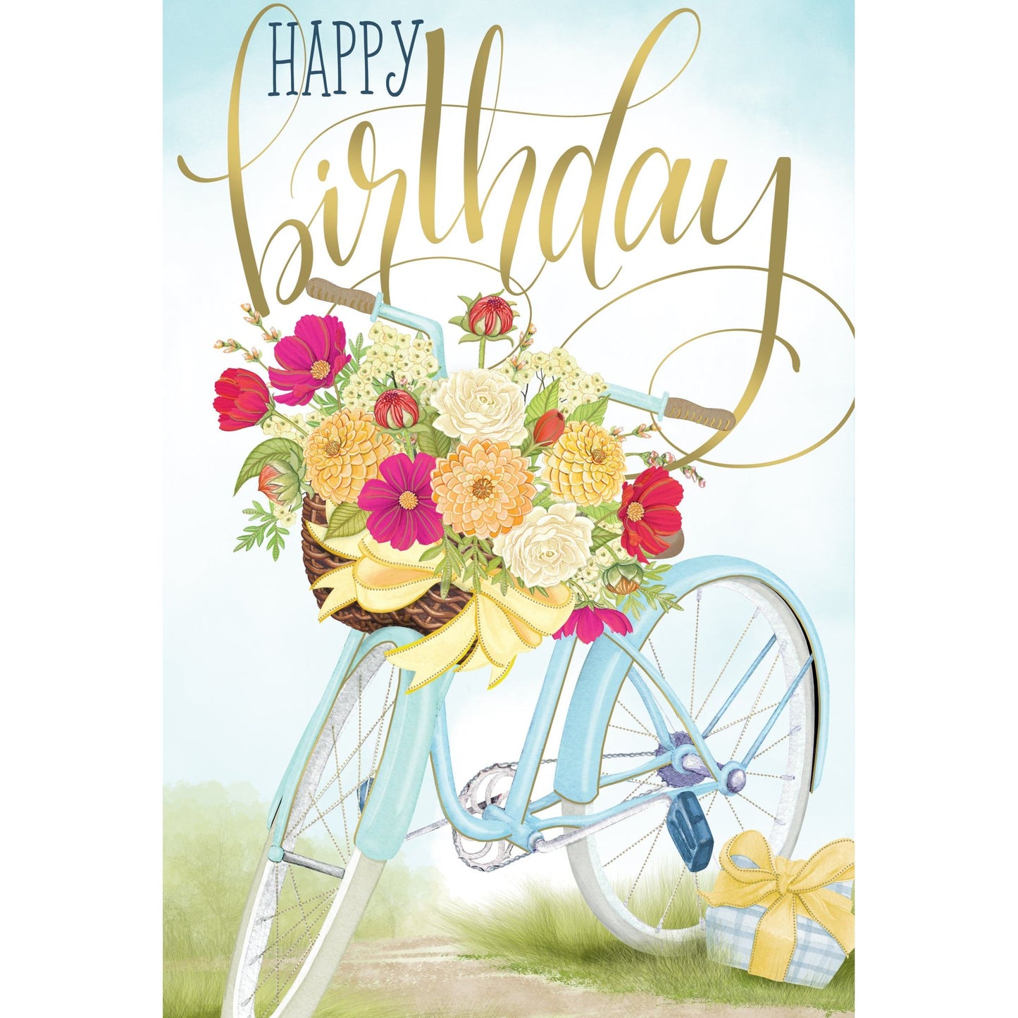 Flower Bike Basket Birthday Card - Cardmore