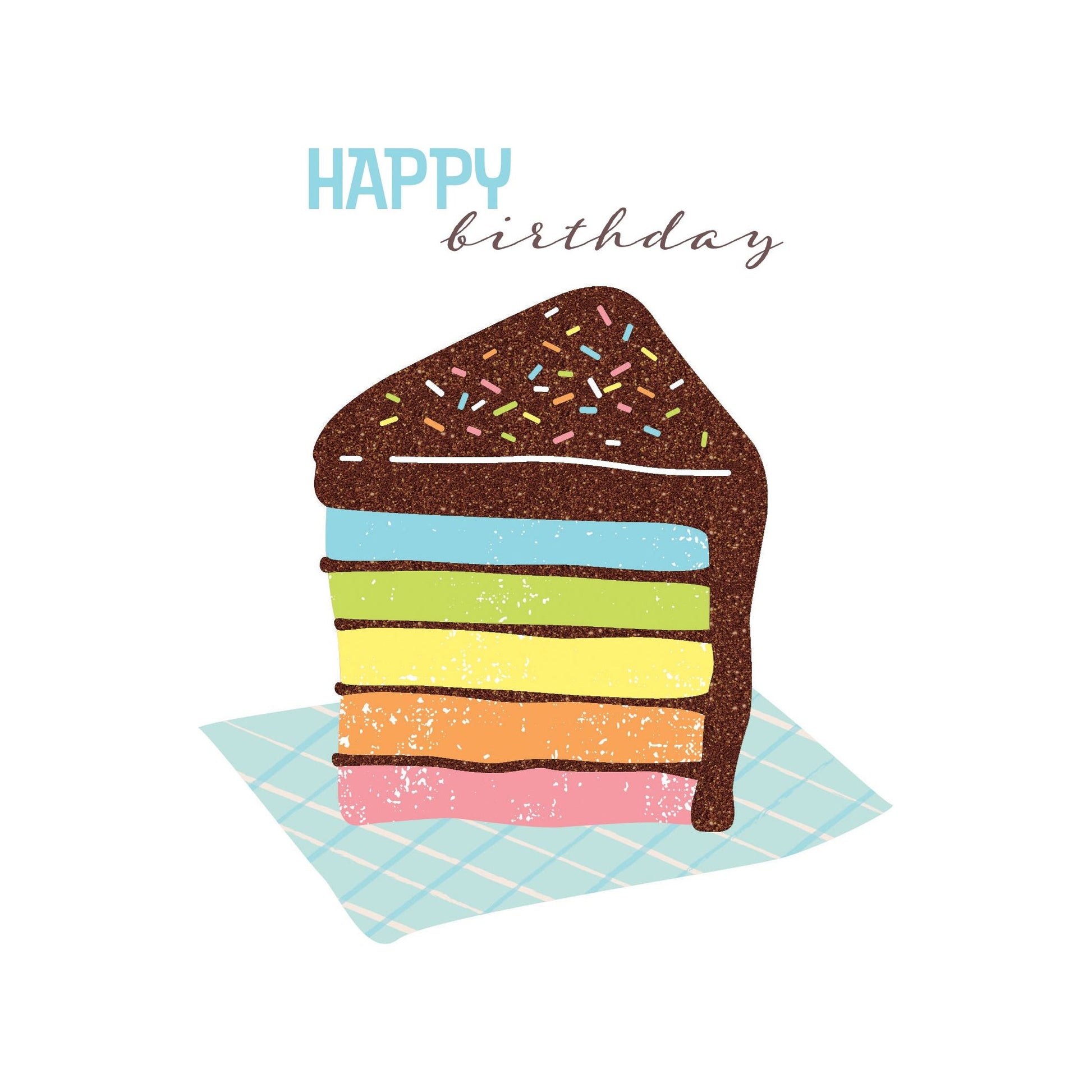 Rainbow Cake Slice Birthday Card - Cardmore