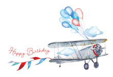Airplane With Balloons Birthday Card - Cardmore
