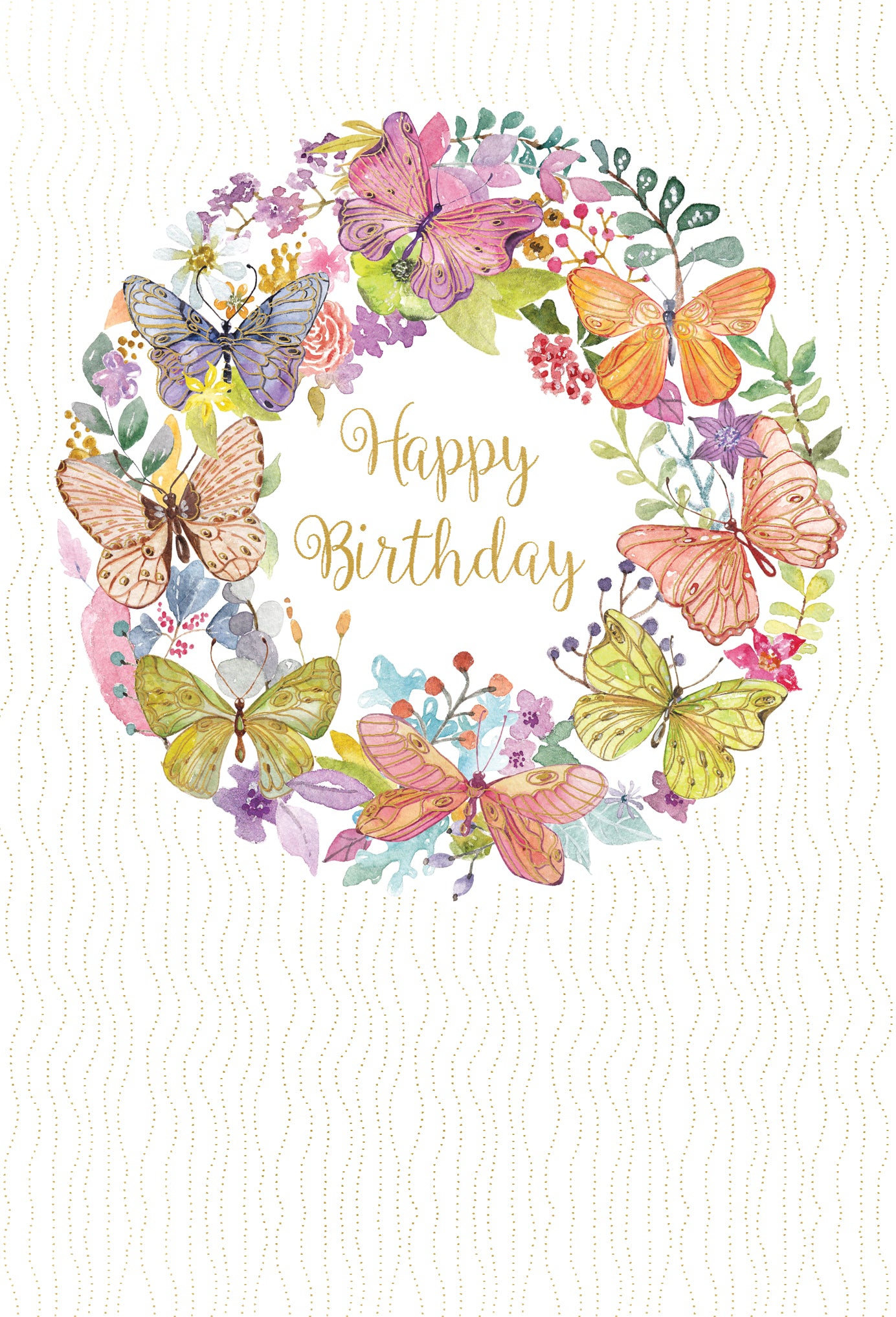 Butterfly Wreath Birthday Card - Cardmore