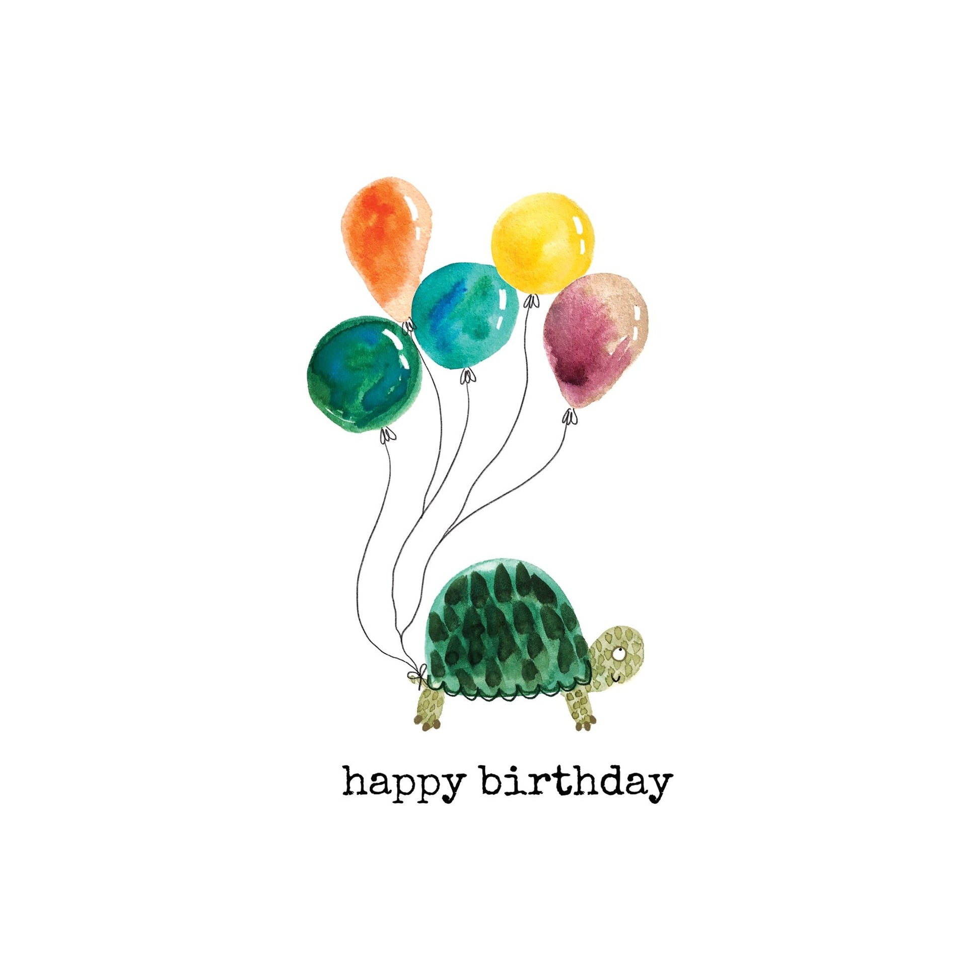 Turtle & Balloons Belated Birthday Card - Cardmore