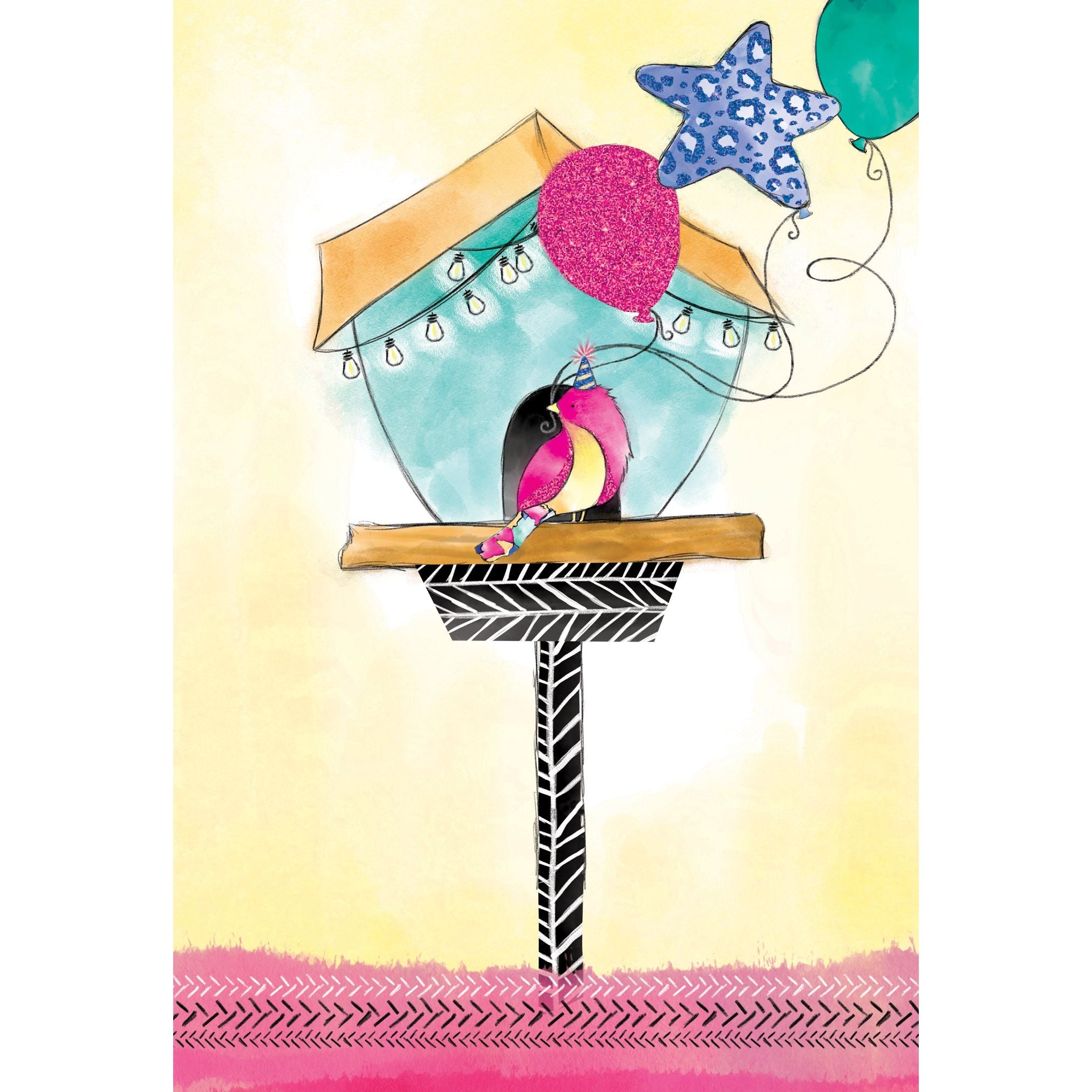 Cobalt Birdhouse Birthday Card - Cardmore