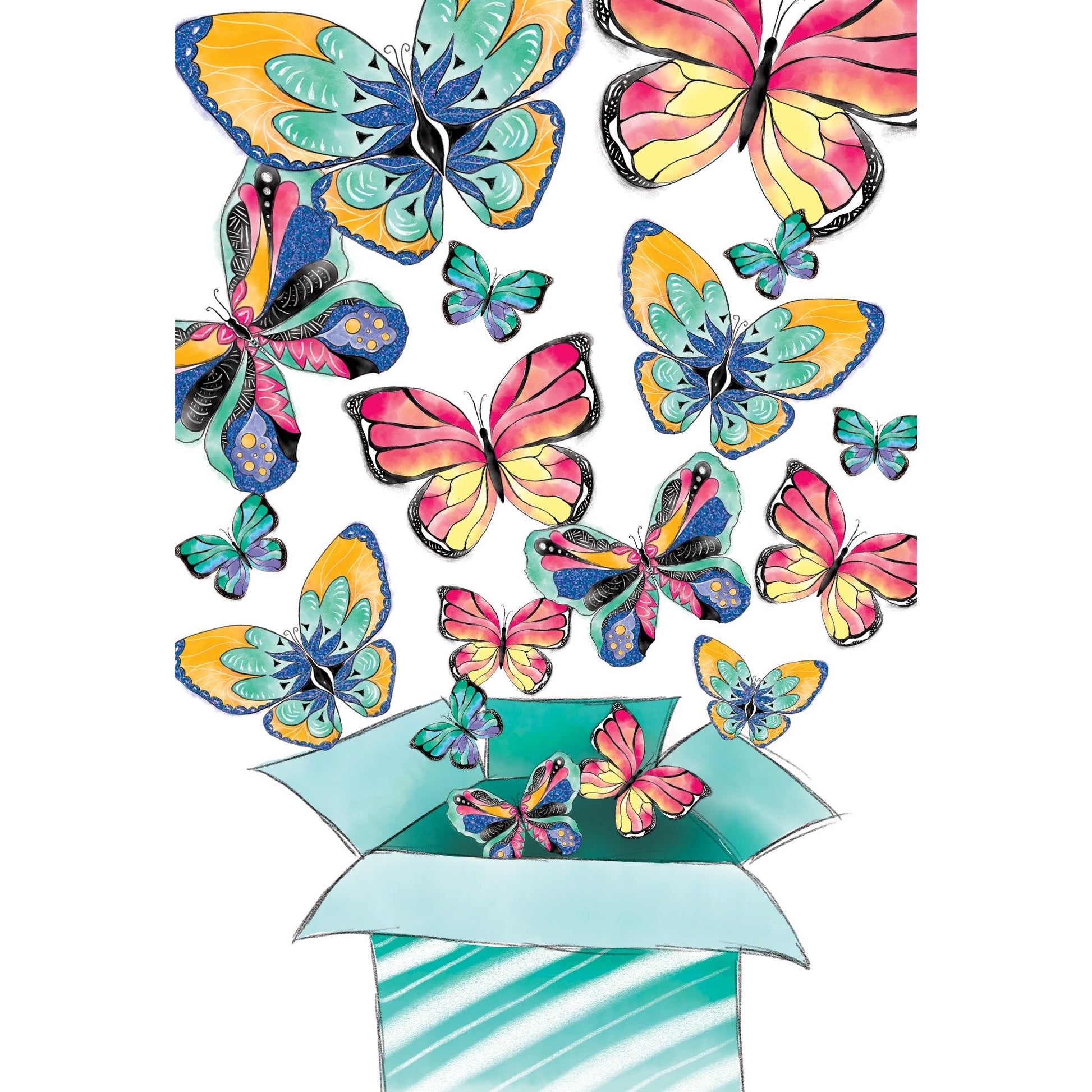 Cobalt Butterflies Birthday Card - Cardmore